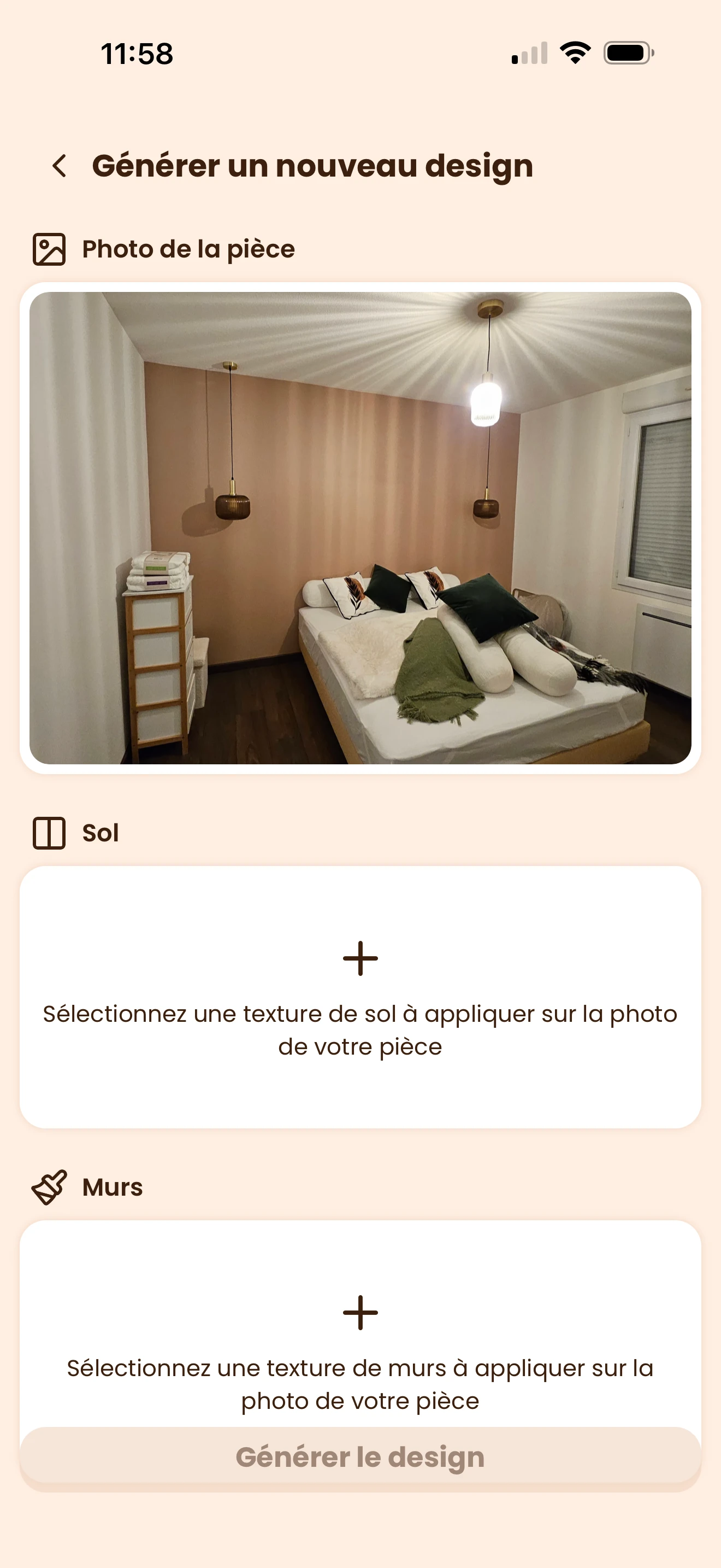 Fenchoui app - Generate design