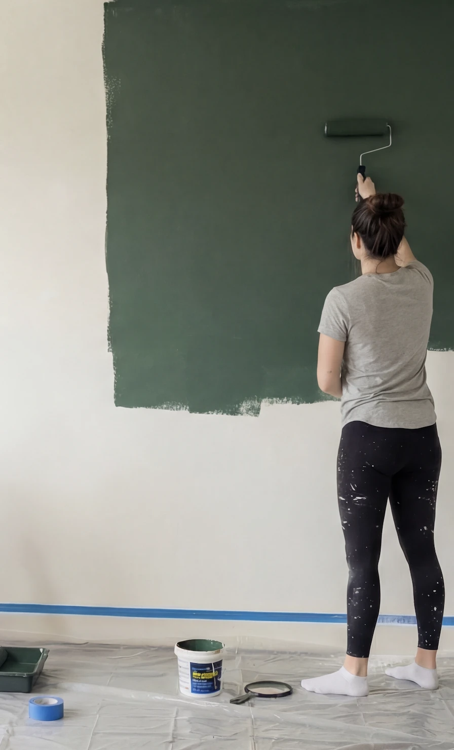 Applying paint with a roller